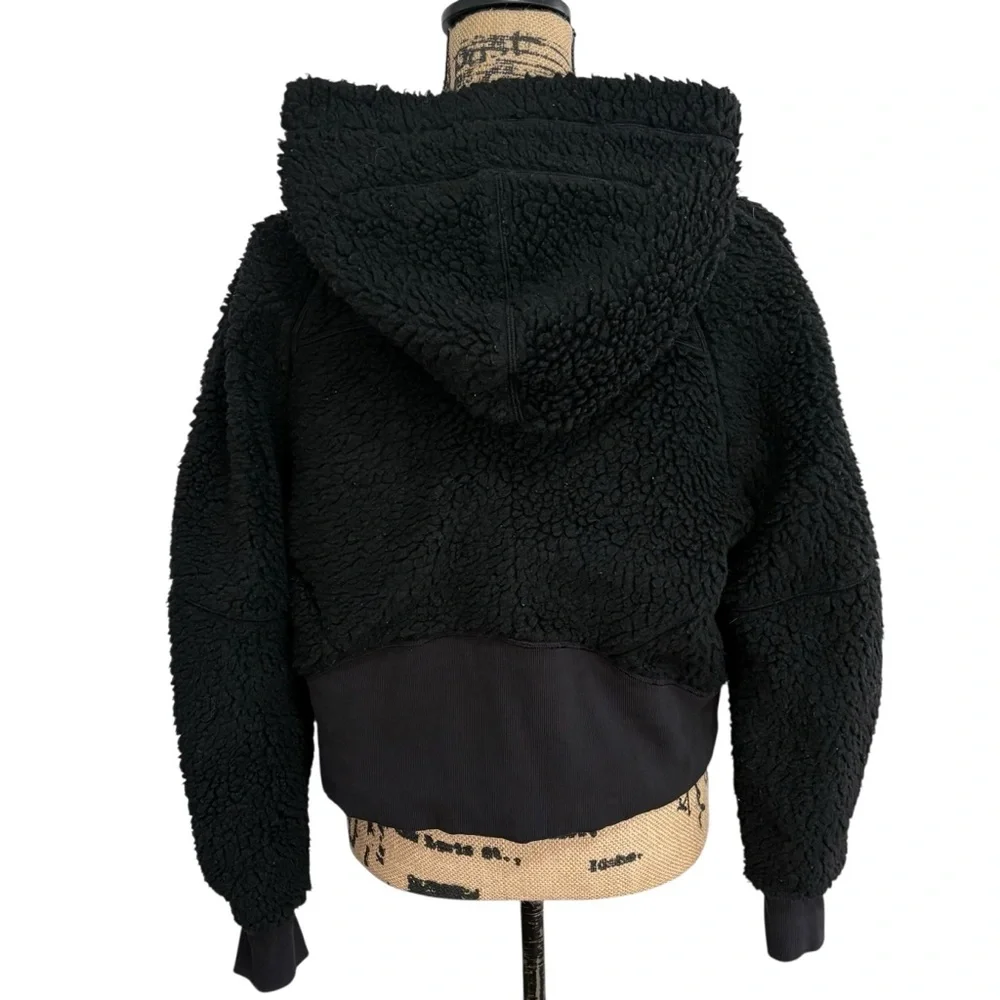 Lululemon Scuba Oversized Sherpa 1/2 Zip Pullover Black Hooded Size XS/Small - Picture 4 of 9